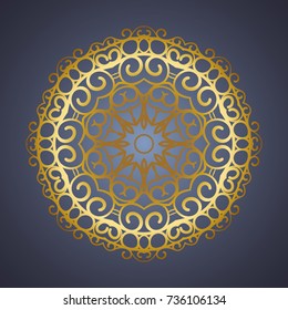 Vector vintage Mandala sign frame. Vintage decorative elements. Oriental pattern, vector illustration. Islam, Arabic, Indian, turkish, pakistan, chinese, ottoman motif