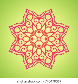 Vector vintage Mandala sign frame. Vintage decorative elements. Oriental pattern, vector illustration. Islam, Arabic, Indian, turkish, pakistan, chinese, ottoman motif