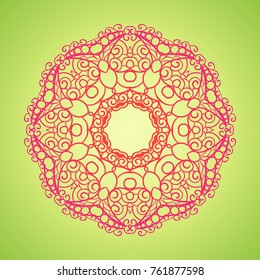 Vector vintage Mandala sign frame. Vintage decorative elements. Oriental pattern, vector illustration. Islam, Arabic, Indian, turkish, pakistan, chinese, ottoman motif