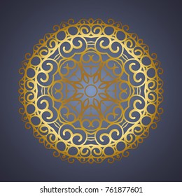 Vector vintage Mandala sign frame. Vintage decorative elements. Oriental pattern, vector illustration. Islam, Arabic, Indian, turkish, pakistan, chinese, ottoman motif