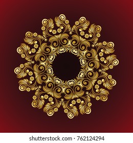 Vector vintage Mandala sign frame with flowers and floral ornament. Vintage decorative elements. Oriental pattern, vector illustration. Islam, Arabic, Indian, turkish, pakistan, chinese, ottoman motif