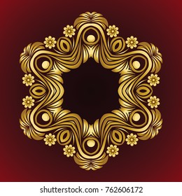 Vector vintage Mandala sign frame with flowers and floral ornament. Vintage decorative elements. Oriental pattern, vector illustration. Islam, Arabic, Indian, turkish, pakistan, chinese, ottoman motif
