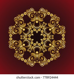 Vector vintage Mandala sign frame with flowers and floral ornament. Vintage decorative elements. Oriental pattern, vector illustration. Islam, Arabic, Indian, turkish, pakistan, chinese, ottoman motif