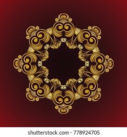 Vector vintage Mandala sign frame with flowers and floral ornament. Vintage decorative elements. Oriental pattern, vector illustration. Islam, Arabic, Indian, turkish, pakistan, chinese, ottoman motif