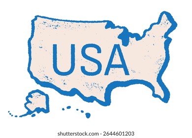 Vector vintage mapa de EE.UU. Mapa vintage de Vector de Estados Unidos en estilo retro.
