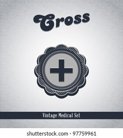 Vector vintage medical icons / Cross / series of icons