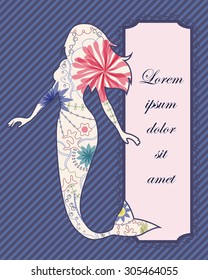 Vector vintage mermaid background