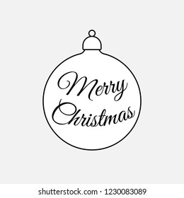 Vector Vintage Merry Christmas And Happy New Year Typography Icon composition, Illustration with editable stroke, shapes set