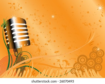 vector vintage microphone