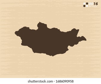 Vektorillustration Vintage der Mongolei auf altem Papierhintergrund.