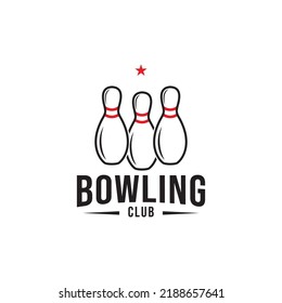 Vector Vintage Monochrome Style Bowling Logo Stock Vector (Royalty Free ...