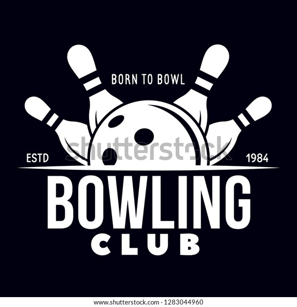 Vector Vintage Monochrome Style Bowling Logo Stock Vector (Royalty Free ...