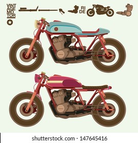 Vector vintage motorbike cafe racer