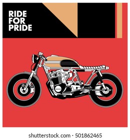 Vector vintage motorbike racer. Design template for poster. 