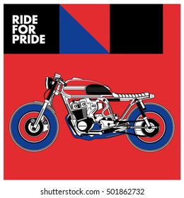 Vector vintage motorbike racer. Design template for poster. 