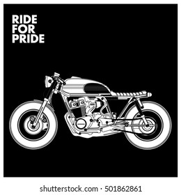 Vector vintage motorbike racer. Design template for poster. 