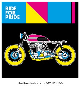 Vector vintage motorbike racer. Design template for poster. 