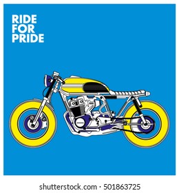 Vector vintage motorbike racer. Design template for poster.
