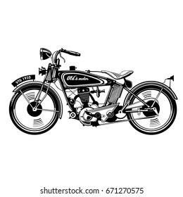 vector vintage motorbike, side view, black, hand drawing, vector art, monogram, isolated, black, graphic, hand drawing vector illustration, logo, clip art