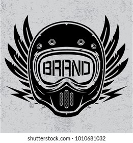 Vector vintage motorcycle helmet, Vector EPS 10