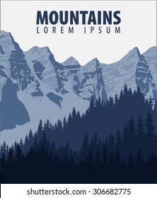 vector vintage mountains poster