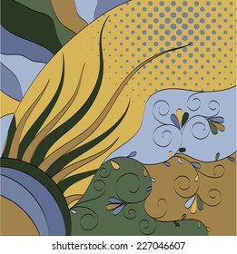 vector vintage multicolor floral design