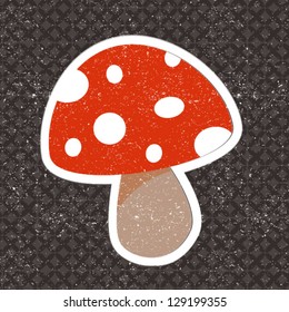 vector vintage mushroom sticker