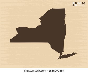 Vector vintage of New York map on old paper background.