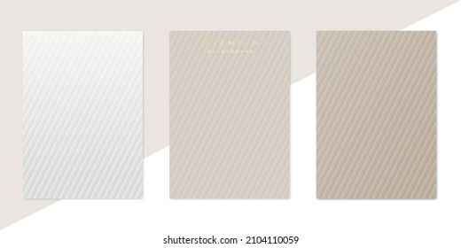 Vector vintage old brown and white paper background. Striped cardboard