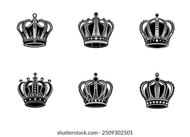 Vector vintage ornament with crown design element
