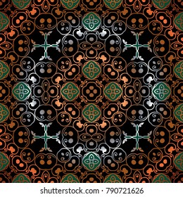 Vector vintage ornament pattern in antique rococo style decorative design