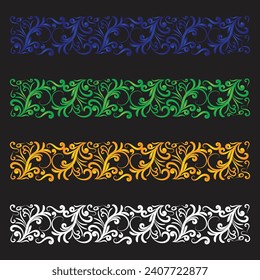 Vector vintage ornament pattern elements, Luxury vintage Border wedding invitation card