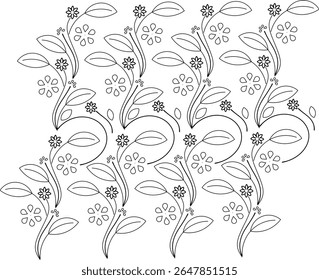 Vector vintage ornament seamless floral curly pattern artistic illustration design for decoration and printing.