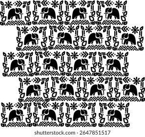 Vector vintage ornament seamless floral curly pattern artistic illustration design for decoration and printing.