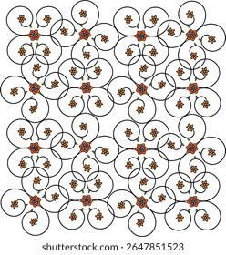 Vector vintage ornament seamless floral curly pattern artistic illustration design for decoration and printing.