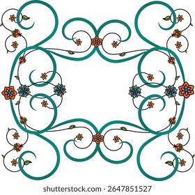 Vector vintage ornament seamless floral curly pattern artistic illustration design for decoration and printing.