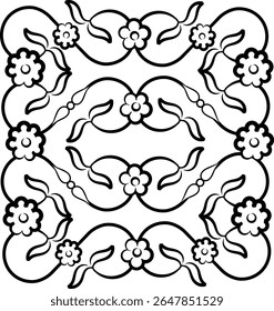Vector vintage ornament seamless floral curly pattern artistic illustration design for decoration and printing.