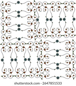Vector vintage ornament seamless floral curly pattern artistic illustration design for decoration and printing.