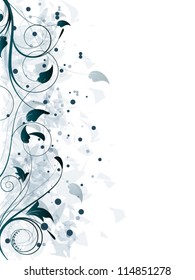 Vector vintage ornamental abstract background with swirls,lines and other floral elements