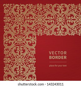 Vector vintage ornamental frame with swirls and floral motifs in retro style. Frame for your text. It can be used for decorating of invitations, cards, decoration for bags and clothes.