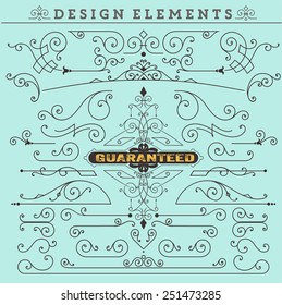 Vector. Vintage Ornaments Decorations Design Elements.  Vector stock