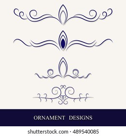 Vector vintage ornaments.Calligraphic design elements.