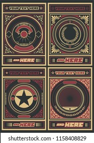 Vector Vintage Ornate Backgrounds Obey Poster Style