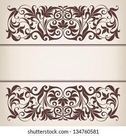 vector vintage ornate border frame filigree with retro ornament pattern in antique baroque style arabic decorative calligraphy design