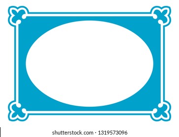 Vector vintage oval border frame. May be used in packaging design, as a sign, a sticker label etc. Laser cut ready