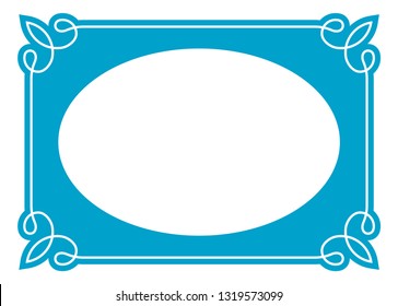 Vector vintage oval border frame. May be used in packaging design, as a sign, a sticker label etc. Laser cut ready