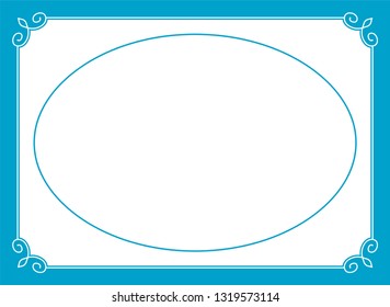 Vector vintage oval border frame. May be used in packaging design, as a sign, a sticker label etc. Laser cut ready