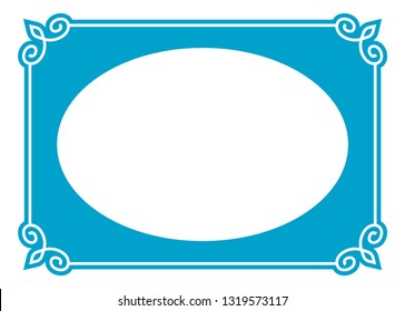 Vector vintage oval border frame. May be used in packaging design, as a sign, a sticker label etc. Laser cut ready