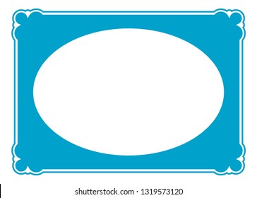 Vector vintage oval border frame. May be used in packaging design, as a sign, a sticker label etc. Laser cut ready