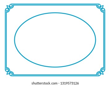 Vector vintage oval border frame. May be used in packaging design, as a sign, a sticker label etc. Laser cut ready
